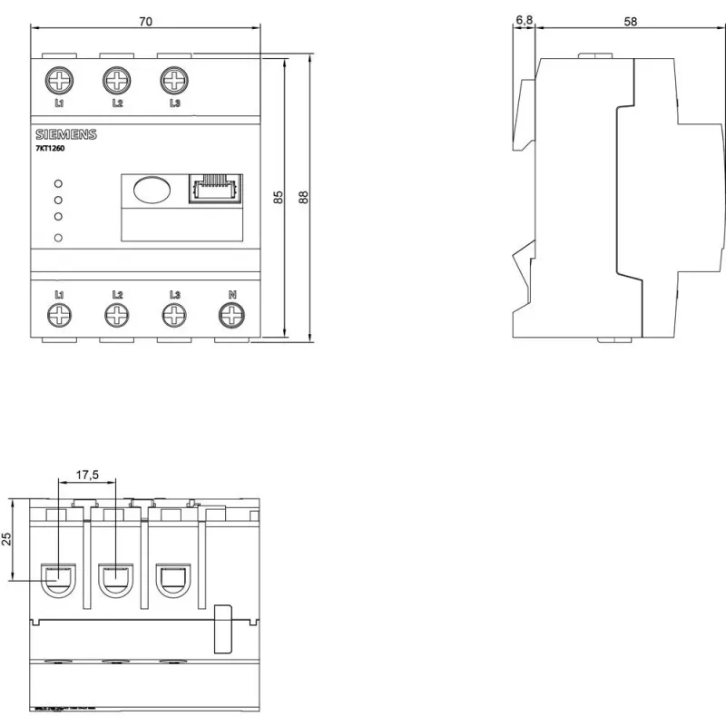Siemens 7KT1260 Ψηφιακός χρονοδιακόπτης, 1-κανάλι, ημερήσιο/εβδομαδιαίο πρόγραμμα, ράγα DIN, 230 V AC