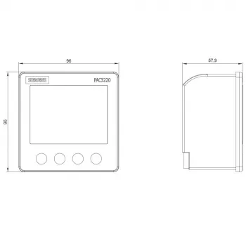 Siemens SENTRON PAC3220 όργανο μέτρησης ισχύος, Modbus TCP, LCD, 96x96mm τοποθέτηση σε πίνακα, 690/400V AC, 24-60V DC βοηθητική τάση, βίδες ακροδεκτών 7KM32201BA011EA0