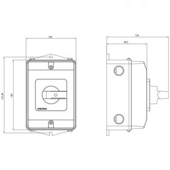 Siemens 3LD20842GP21 3-πολικός διακόπτης απομόνωσης φορτίου, 25 A, 690 V AC, IP65 πρόσοψη