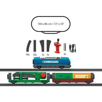 Märklin 29349 H0 σετ εκκίνησης logistics εμπορευματοκιβωτίων με ντιζελομηχανή σειράς 232 και 3 πλατφόρμες εμπορευματοκιβωτίων