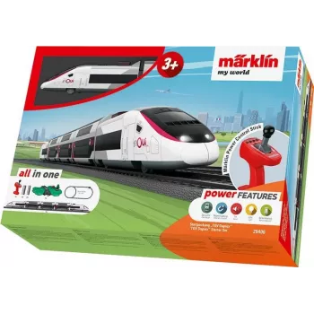 Märklin TGV Duplex H0 5-τμημα σετ τρένου ψηφιακό με Mobile Station 2, λευκό/μαύρο 029406