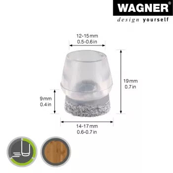 Wagner design yourself EH 0555 καπάκια ποδιών καρέκλας πλαστικό Ø 14-17 mm 4 τεμ. (15055599)
