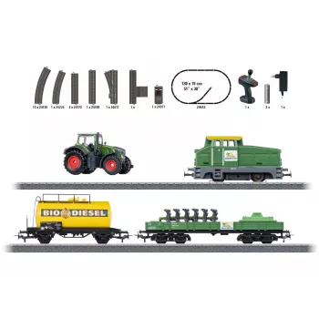 Märklin 29653 H0 σετ εκκίνησης γεωργία - ψηφιακή ατμομηχανή BR 81 με mfx+ ήχο, Mobile Station 3, C-Gleis οβάλ, βαγόνια με τρακτέρ και δεμάτια σανού