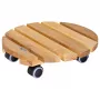 WAGNER Multiroller ERLE soft στρογγυλό Ø34cm Ρόδα γλάστρας, Μασίφ ξύλο σκλήθρας, 100 kg, 3 ρόδες, Προστασία δαπέδου 20026201