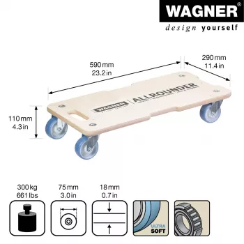 Wagner design yourself Ρόδα μεταφοράς MM 1325 Σημύδα 590 x 290 x 110 mm έως 300 kg (20132501)
