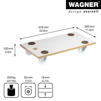 Wagner MM 1319 20131901 καρότσι μεταφοράς, έως 200 kg, λευκό