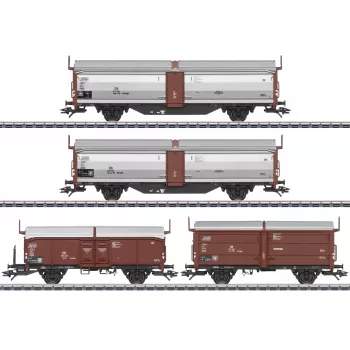 Märklin Tbes-t-66 σετ βαγονιών με συρόμενη οροφή/τοιχώματα (47301)