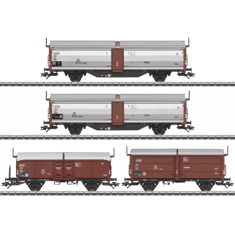 Märklin Tbes-t-66 σετ βαγονιών με συρόμενη οροφή/τοιχώματα (47301)