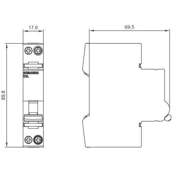 Siemens SENTRON 5SL6010-6 Μικροαυτόματος διακόπτης, 1P+N, C10, 230V, 6kA