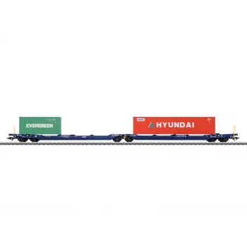 Märklin 47474 Sdggmrss Διπλό βαγόνι τσέπης H0 κλίμακα 1:87 Κοβάλτιο μπλε 393 mm