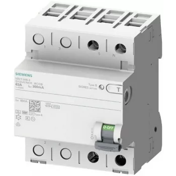 Siemens SENTRON 5SV3321-4 Ρελέ διαφυγής τύπου B, 16 A, 30 mA, 2-πολικό, 230 V, βραχυχρόνια καθυστέρηση