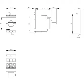Siemens 3LD30300TK13 Κεντρικός διακόπτης / διακόπτης απομόνωσης φορτίου, 3-πολικός, 16 A, 7,5 kW, κόκκινο/κίτρινο