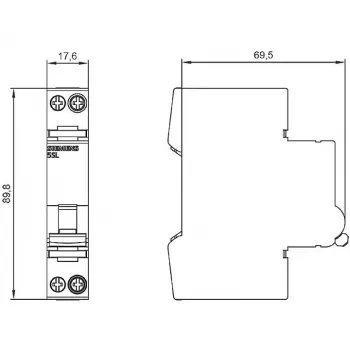 Siemens 5SL60166MC 2-πολικός μικροαυτόματος διακόπτης 16 A χαρακτηριστικής C, 6 kA