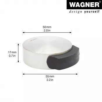 Wagner Design Yourself EH 5111 Τάπα πόρτας δαπέδου, ψευδάργυρος με λαστιχένιο δακτύλιο, σατέν νικέλιο, διάμετρος 50 mm (15511111)