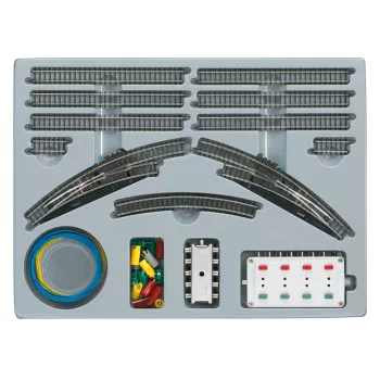 Märklin 08193 σετ επέκτασης γραμμών σταθμού T2, γραμμή Z (1:220), γραμμή νεαργύρου