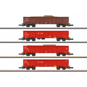 Märklin 82542 Z Σετ 4 τεμαχίων βαγονιών υψηλού τοιχώματος - τρένο σκραπ της DB AG, εποχή V