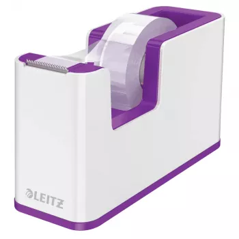LEITZ WOW Duo Colour Επιτραπέζια Ταινιοθήκη, Μωβ/Λευκό, Βαρύ Στήριγμα, Μεταλλική Λεπίδα, με Ταινία 5364-10-62