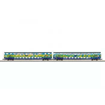 Märklin 87306 Z Σετ Διώροφων Βαγονιών Touristik 1 της DB AG - 2 Διώροφα Ενδιάμεσα Βαγόνια