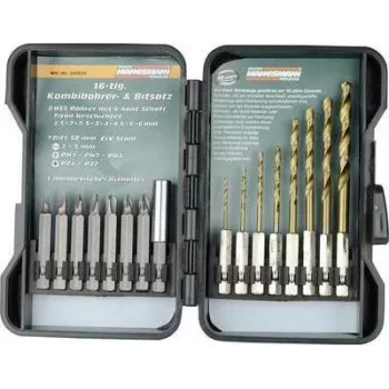 Brüder Mannesmann 16 τεμ. σετ τρυπανιών και bit TiN M54325