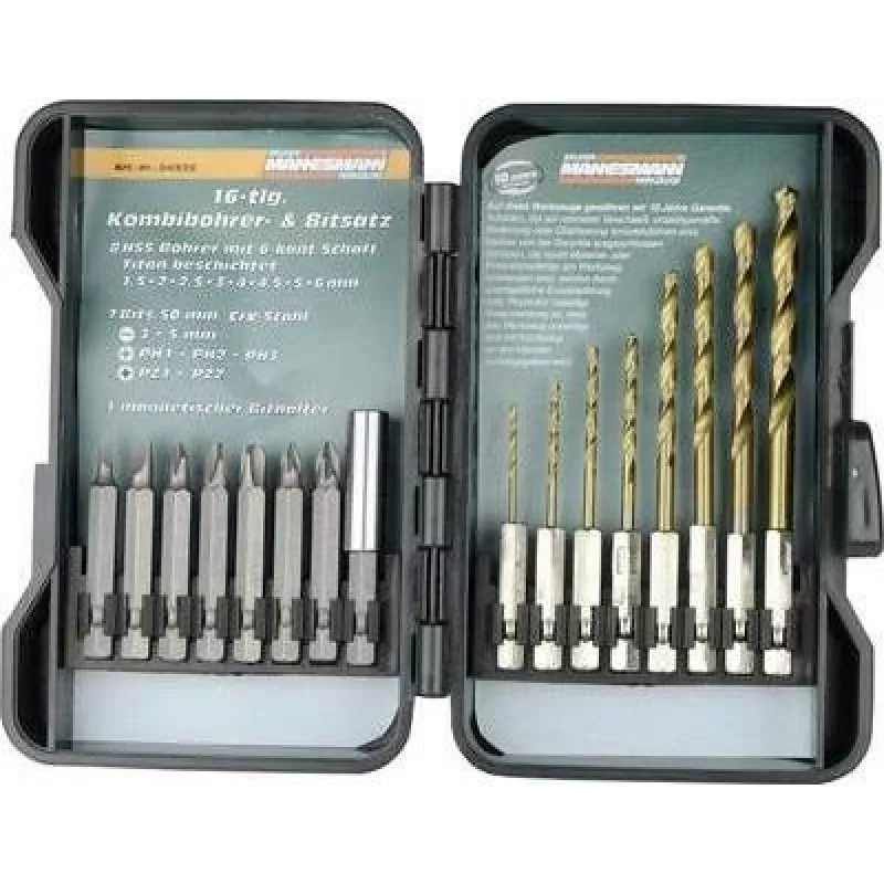 Brüder Mannesmann 16 τεμ. σετ τρυπανιών και bit TiN M54325