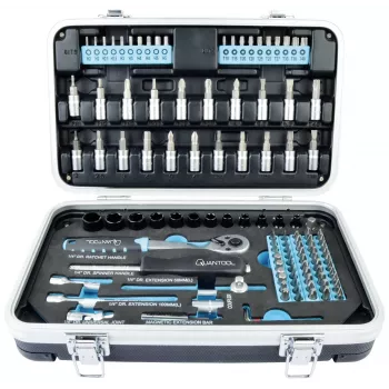 BRÜDER MANNESMANN QUANTOOL Q25003 116-Piece 1/4 inch Hex Bit Set with Security Bits