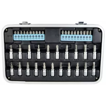 BRÜDER MANNESMANN QUANTOOL Q25003 116-Piece 1/4 inch Hex Bit Set with Security Bits