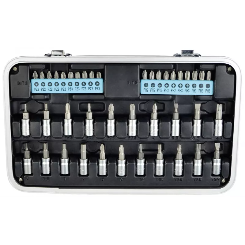 BRÜDER MANNESMANN QUANTOOL Q25003 116-Piece 1/4 inch Hex Bit Set with Security Bits