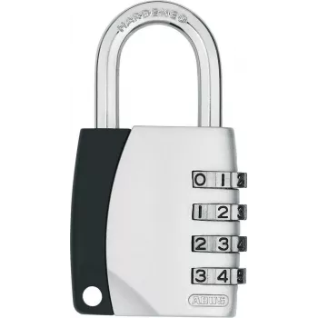 ABUS 155/40 Λουκέτο συνδυασμού 4ψήφιο ρυθμιζόμενο, σώμα αλουμινίου, βραχίονας σκληρυμένου χάλυβα, Ασημί ABVS30890