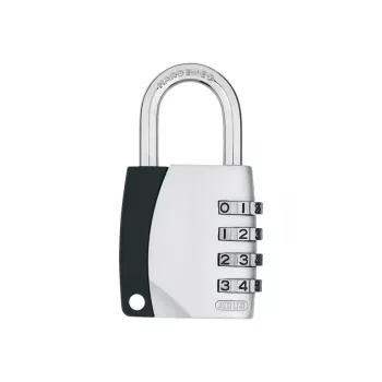 ABUS 155/40 Λουκέτο συνδυασμού 4ψήφιο ρυθμιζόμενο, σώμα αλουμινίου, βραχίονας σκληρυμένου χάλυβα, Ασημί ABVS30890