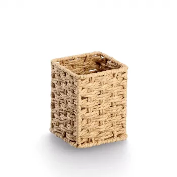 Zeller Θήκη στυλό πλεκτό χαρτί φυσικό 8 x 8 x 10,7 cm (15210)