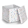 Zeller Dots Λευκό κουτί αποθήκευσης με πουά 33,5 x 33 x 32 cm 14476