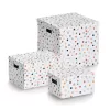 Zeller Dots Λευκό κουτί αποθήκευσης με πουά 33,5 x 33 x 32 cm 14476
