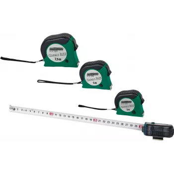 Brüder Mannesmann M80503 μεζούρα 5 m με ταινία χάλυβα 19 mm, λαστιχένιο περίβλημα ABS, μετρικό, κλάση II