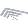 Brüder Mannesmann M81210 Σετ 5 τεμ. γωνιών με βελόνα χάραξης, σκληρυμένο ατσάλι, μετρικό, χάρακας 100 mm, μοιρογνωμόνιο 0-180°, γωνία 45° φαλτσογωνιάς, κεντραδόρικη γωνία, πλαστική θήκη 0418002