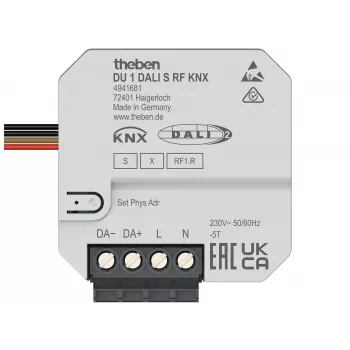 Theben DU 1 DALI S RF KNX UP χωνευτός KNX RF DALI ενεργοποιητής, 1 κανάλι, Broadcast 4941681