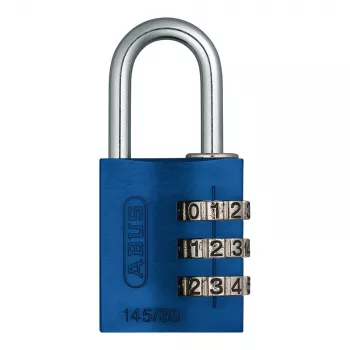 ABUS 145/30 λουκέτο αλουμινίου με συνδυασμό αριθμών, 3 ψηφία, μπλε