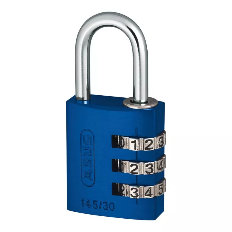 ABUS 145/30 λουκέτο αλουμινίου με συνδυασμό αριθμών, 3 ψηφία, μπλε