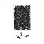 WEDO 54 201 μαύρες πινέζες, 100 τεμ., πάχος βελόνας 12 mm, διάμετρος κεφαλής 10 mm, διαφανές πλαστικό κουτί