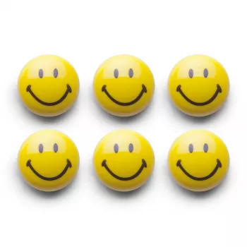 Zeller Smiley σετ μαγνητών 6 τεμ. 3 cm κίτρινο 11204