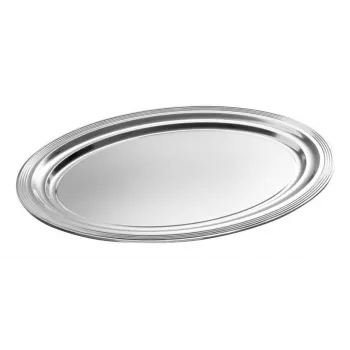 APS CLASSIC Ορθογώνια πλάκα σερβιρίσματος 460x340mm Ασημί Επινικελωμένο και επιχρωμιωμένο μέταλλο με γραμμές