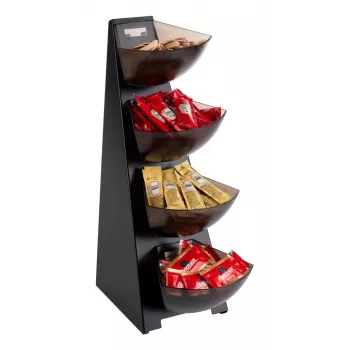 APS MULTI RACK Διανομέας μερίδων 4 επιπέδων, ανοξείδωτο χάλυβα μαύρο, 4 δοχεία 11414