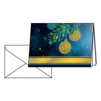 Sigel DS065 Χριστουγεννιάτικες κάρτες Golden Glitter με φακέλους, DIN A6, 10 τεμ.