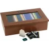 APS 11574 Ξύλινο κουτί τσαγιού, 6 θήκες, Κόκκινο-καφέ