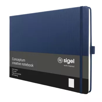 SIGEL Conceptum A4 οριζόντιο σημειωματάριο με κουκκίδες σκούρο μπλε σκληρό εξώφυλλο 132 σελίδες CO206