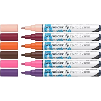 Schneider Paint-It 310 V3 σετ μαρκαδόρων ακρυλικού, διάφορα χρώματα, 2,0 mm, 6 τεμ. 120197