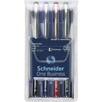 Schneider Edding One Business Stick στυλό διαρκείας, μαύρο/μπλε/πράσινο/κόκκινο, συσκευασία 4 τεμ. 183094