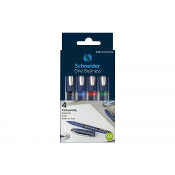 Schneider Edding One Business Stick στυλό διαρκείας, μαύρο/μπλε/πράσινο/κόκκινο, συσκευασία 4 τεμ. 183094