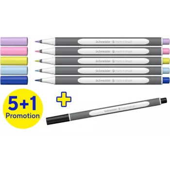 Schneider Paint-It 070 Σετ μαρκαδόρων, 6 διαφορετικά χρώματα, μύτη 1 mm στρογγυλή, μελάνι με βάση το νερό, αεριζόμενο καπάκι ασφαλείας ML07010502