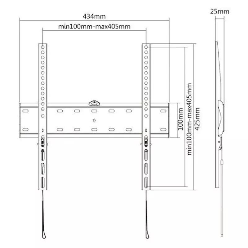 E+P Σταθερή επιτοίχια βάση 400x400 μαύρη WHS105 0005625405