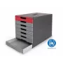 DURABLE IDEALBOX PLUS μονάδα συρταριών DIN A4 με 7 συρτάρια, γκρι/κόκκινο 776303